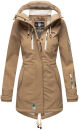 Marikoo Zimtzicke Damen Outdoor Softshell Jacke lang...