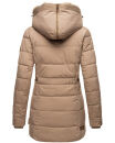 Marikoo warme Damen Winterjacke mit Kapuze Parka Kunstfell B817 Taupe-Gr.S