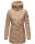 Marikoo warme Damen Winterjacke mit Kapuze Parka Kunstfell B817 Taupe-Gr.S