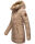 Marikoo warme Damen Winterjacke mit Kapuze Parka Kunstfell B817 Taupe-Gr.S