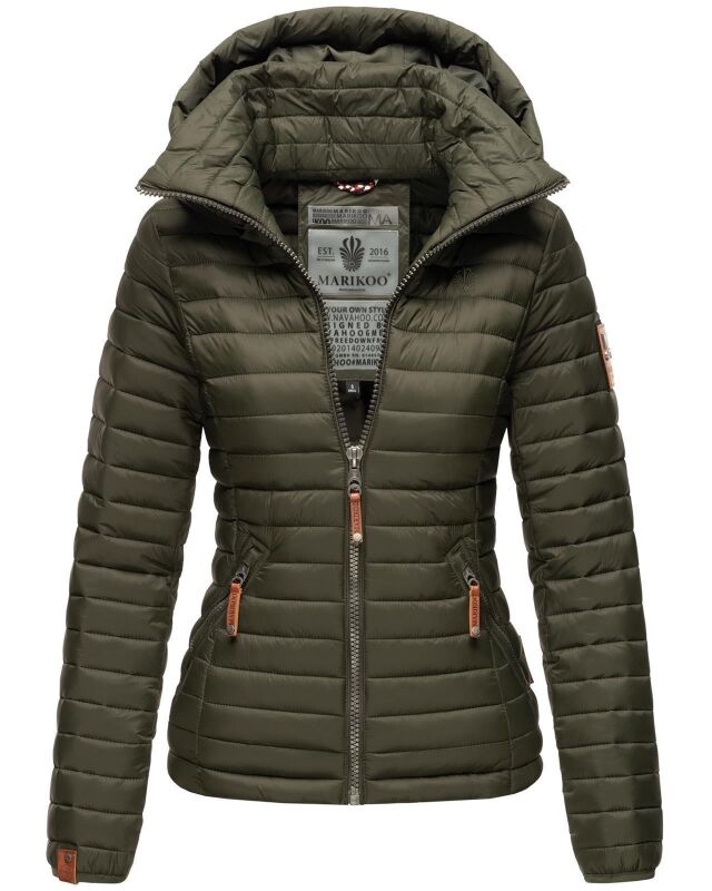 Marikoo Löwenbaby leichte Damen Steppjacke B839 Olive Größe L - Gr. 40