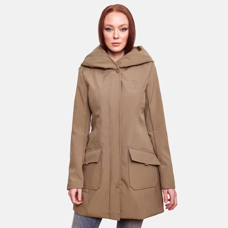 Marikoo Mayleen Damen Softshell Jacke mit Kapuze B856 Taupe-Gr.XS