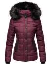 Marikoo warme Damen Winter Jacke Steppjacke B391 Weinrot Größe XS - Gr. 34