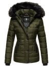 Marikoo warme Damen Winter Jacke Steppjacke B391 Olive Größe S - Gr. 36