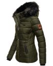 Marikoo warme Damen Winter Jacke Steppjacke B391 Olive Größe L - Gr. 40