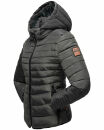 Marikoo Amber Damen Steppjacke Winterjacke B354 Anthrazit Größe XXL - Gr. 44