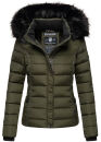 Navahoo Damen Winter Stepp Jacke gefüttert mit Teddyfell B355 Olive Größe S - Gr. 36