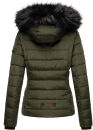 Navahoo Damen Winter Stepp Jacke gefüttert mit Teddyfell B355 Olive Größe S - Gr. 36