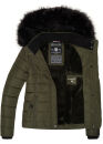Navahoo Damen Winter Stepp Jacke gefüttert mit Teddyfell B355 Olive Größe XXL - Gr. 44