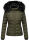 Navahoo Damen Winter Stepp Jacke gefüttert mit Teddyfell B355 Olive Größe XXL - Gr. 44