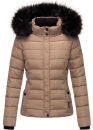 Navahoo Damen Winter Stepp Jacke gefüttert mit Teddyfell B355 Taupe Grau Größe S - Gr. 36