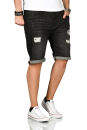 Indicode Kaden Holes Herren Shorts Bermudas B715 Schwarz Größe S - Gr. S