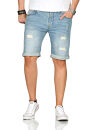 Indicode Kaden Holes Herren Shorts Bermudas B715 Hellblau Größe M - Gr. M