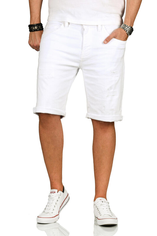Indicode Kaden Holes Herren Shorts Bermudas B715 Offwhite Größe XL - Gr. XL