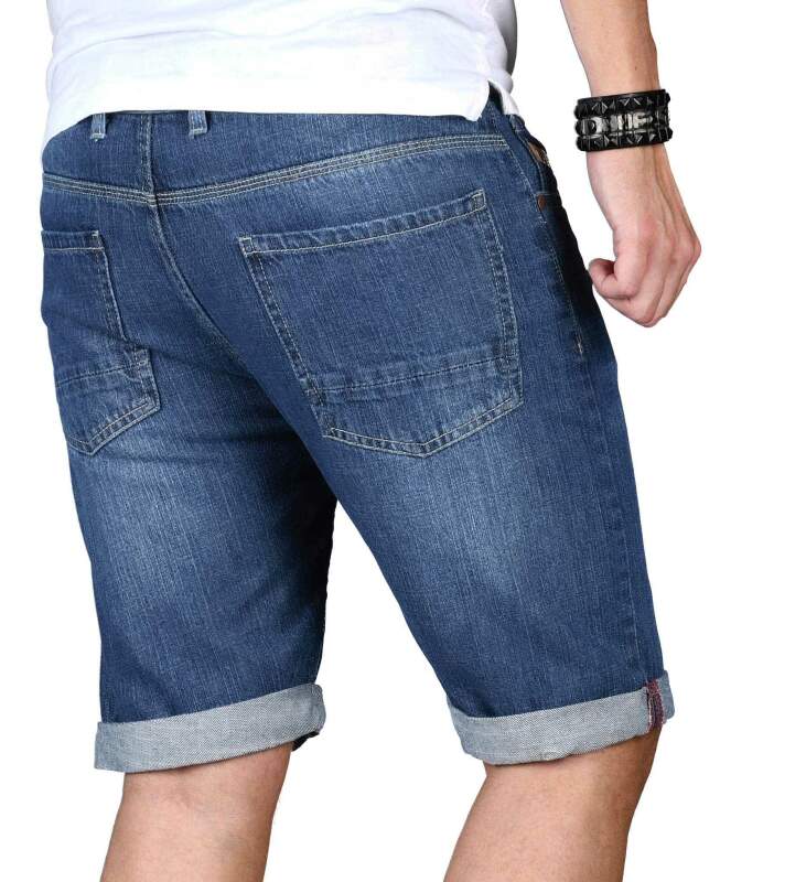 Maurelio Modriano Herren Designer Jeans Shorts kurze Hose MM027a Blau