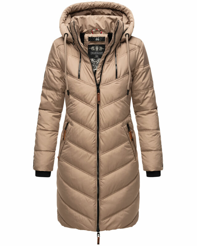 Marikoo Armasa Damen Winter Steppjacke Stepp Parka Winterjacke B842 Taupe-Grey-Gr.S