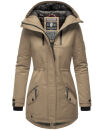 Navahoo Avrille Damen Wintejacke Parka gefüttert mit Kapuze B834 Taupe-Grey-Gr.M