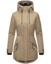 Navahoo Avrille Damen Wintejacke Parka gefüttert mit Kapuze B834 Taupe-Grey-Gr.M