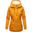 Marikoo Bikoo Damen Teddyfell gefüttert Winterjacke B802 Cinnamon Größe L - Gr. 40