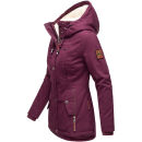 Marikoo Bikoo Damen Teddyfell gefüttert Winterjacke B802 Weinrot Größe XS - Gr. 34