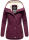 Marikoo Bikoo Damen Teddyfell gefüttert Winterjacke B802 Weinrot Größe L - Gr. 40