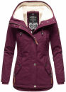 Marikoo Bikoo Damen Teddyfell gefüttert Winterjacke B802 Weinrot Größe XL - Gr. 42