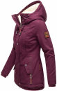 Marikoo Bikoo Damen Teddyfell gefüttert Winterjacke B802 Weinrot Größe XL - Gr. 42
