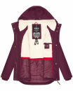 Marikoo Bikoo Damen Teddyfell gefüttert Winterjacke B802 Weinrot Größe XL - Gr. 42