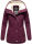 Marikoo Bikoo Damen Teddyfell gefüttert Winterjacke B802 Weinrot Größe XL - Gr. 42