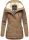 Marikoo Bikoo Damen Teddyfell gefüttert Winterjacke B802 Taupe Größe S - Gr. 36