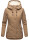 Marikoo Bikoo Damen Teddyfell gefüttert Winterjacke B802 Taupe Größe S - Gr. 36