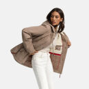 Marikoo Bikoo Damen Teddyfell gefüttert Winterjacke B802 Taupe Größe M - Gr. 38