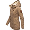 Marikoo Bikoo Damen Teddyfell gefüttert Winterjacke B802 Taupe Größe L - Gr. 40