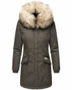 Navahoo Cristal Damen Winterjacke Parka mit Kunstfell B669 Anthrazit Gr.L