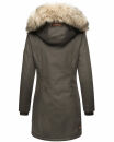 Navahoo Cristal Damen Winterjacke Parka mit Kunstfell B669 Anthrazit Gr.L