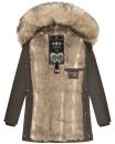 Navahoo Cristal Damen Winterjacke Parka mit Kunstfell B669 Anthrazit Gr.L