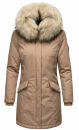 Navahoo Cristal Damen Winterjacke Parka mit Kunstfell B669 Taupe Grey Gr.XS