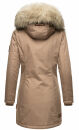 Navahoo Cristal Damen Winterjacke Parka mit Kunstfell B669 Taupe Grey Gr.L