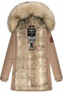 Navahoo Cristal Damen Winterjacke Parka mit Kunstfell B669 Taupe Grey Gr.L