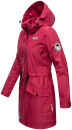 Navahoo Deike Damen lange Regenjacke mit Teddyfell und Kapuze B678 Fuchsia Größe XS - Gr. 34