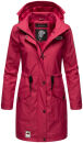 Navahoo Deike Damen lange Regenjacke mit Teddyfell und Kapuze B678 Fuchsia Größe S - Gr. 36