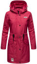 Navahoo Deike Damen lange Regenjacke mit Teddyfell und Kapuze B678 Fuchsia Größe S - Gr. 36