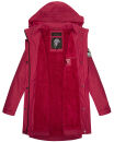Navahoo Deike Damen lange Regenjacke mit Teddyfell und Kapuze B678 Fuchsia Größe L - Gr. 40