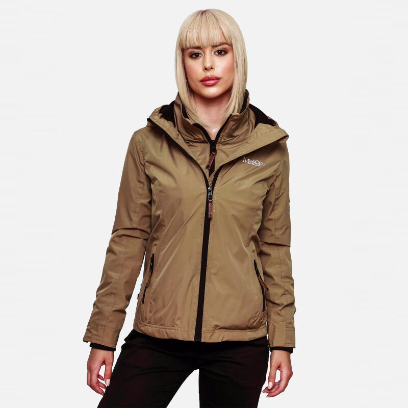 Marikoo Erdbeere Designer Damen Winter leicht gefüttert mit Kapuze B659 Taupe Größe S - Gr. 36