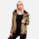Marikoo Erdbeere Designer Damen Winter leicht gefüttert mit Kapuze B659 Taupe Größe S - Gr. 36
