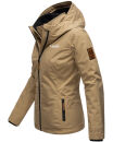 Marikoo Erdbeere Designer Damen Winter leicht gefüttert mit Kapuze B659 Taupe Größe XL - Gr. 42