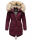 Navahoo Honigfee warme Damen Winter Jacke mit Kapuze und Kunstfell B805 Weinrot Größe XS - Gr. 34