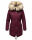 Navahoo Honigfee warme Damen Winter Jacke mit Kapuze und Kunstfell B805 Weinrot Größe XS - Gr. 34
