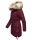 Navahoo Honigfee warme Damen Winter Jacke mit Kapuze und Kunstfell B805 Weinrot Größe XS - Gr. 34