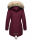 Navahoo Honigfee warme Damen Winter Jacke mit Kapuze und Kunstfell B805 Weinrot Größe XS - Gr. 34